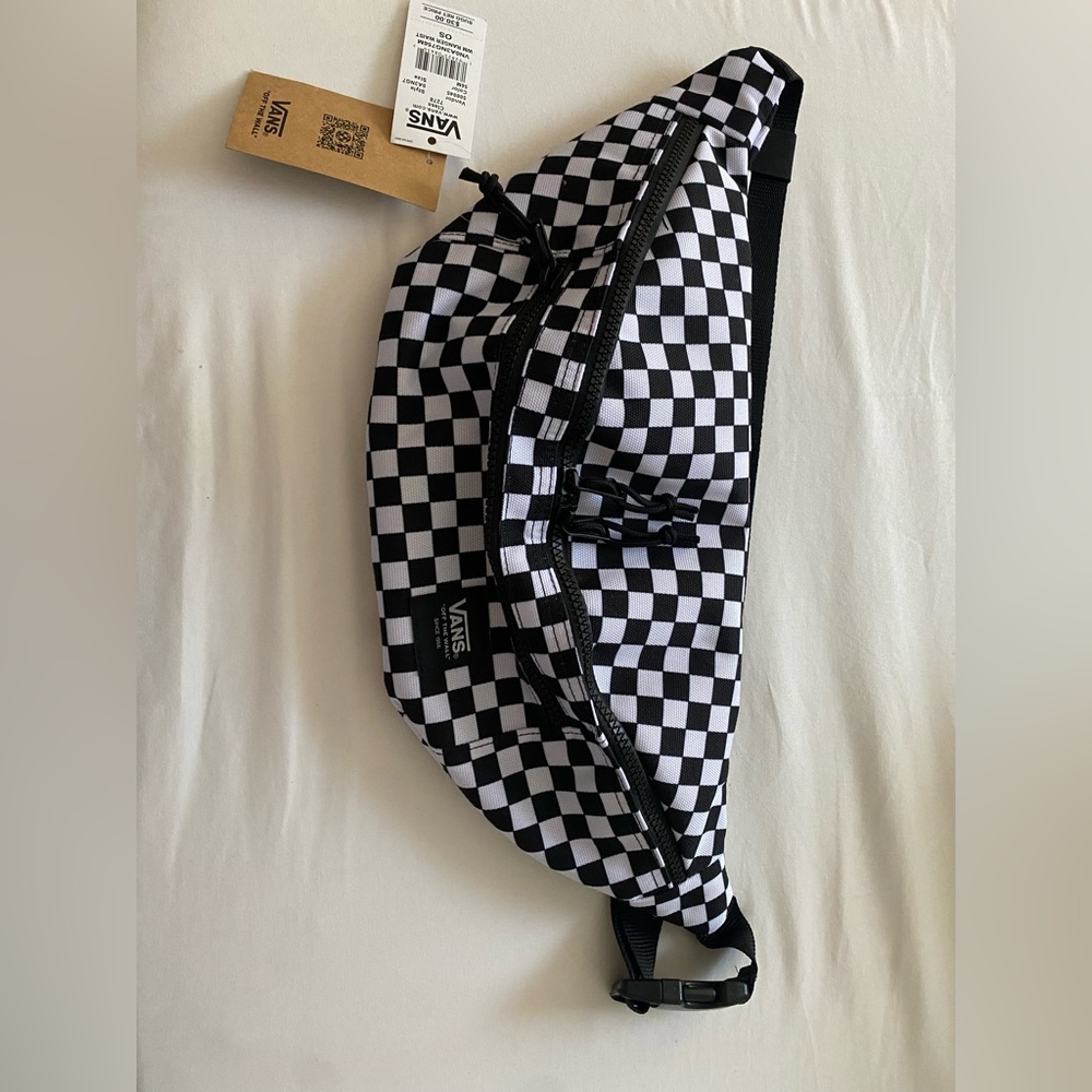 Vans black and white checkered cross body bag